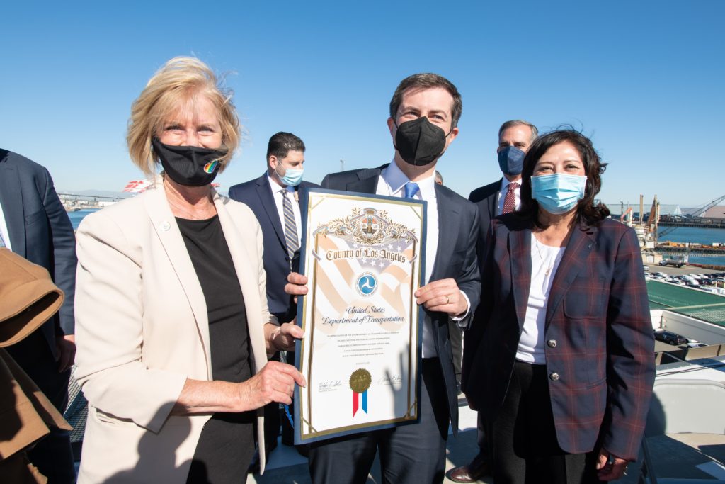 Secretary Buttigieg Visit Photo of Secretary Pete Buttigieg at LA event