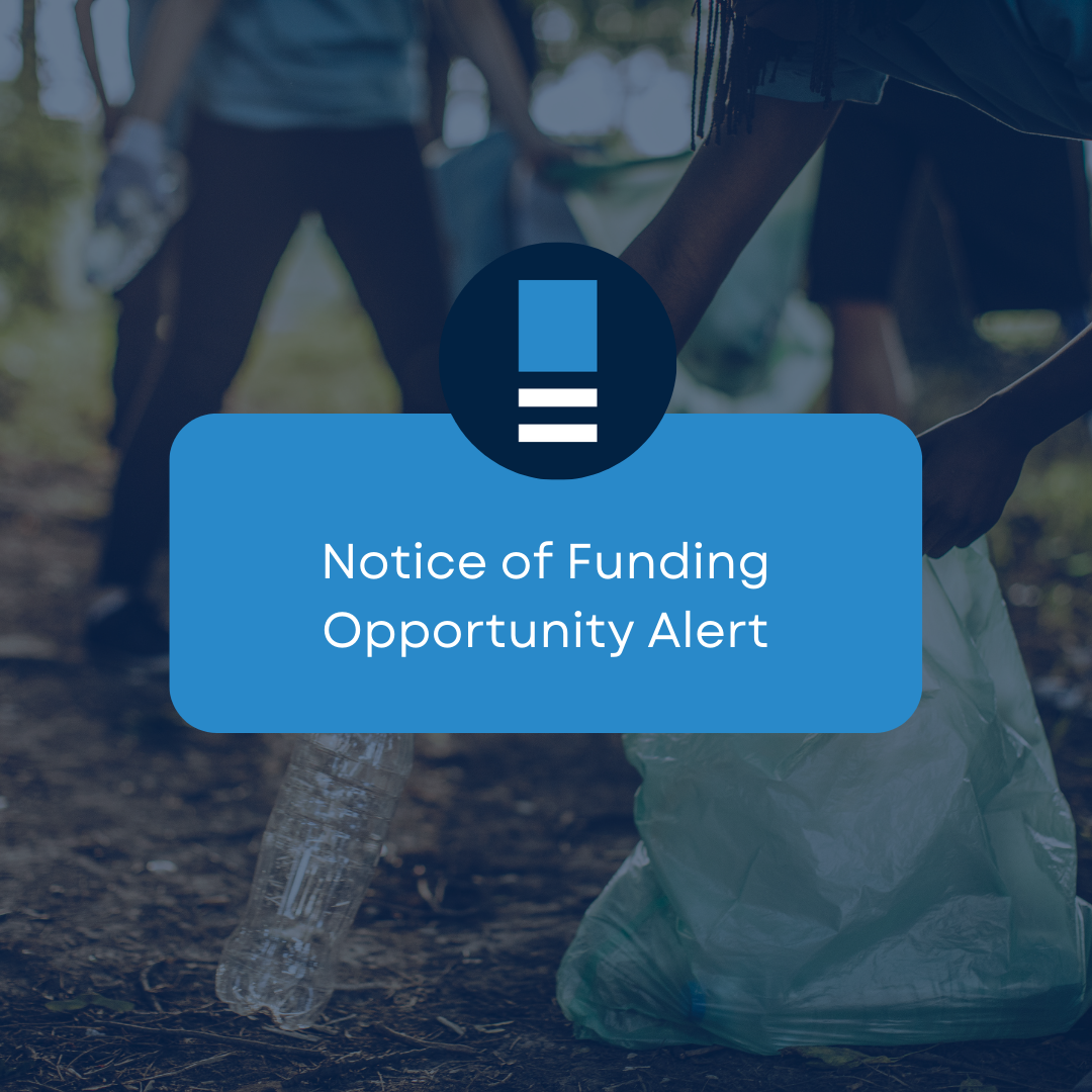 Notice of Funding Opportunity alert graphic: Nofo Alert Water Evnironment