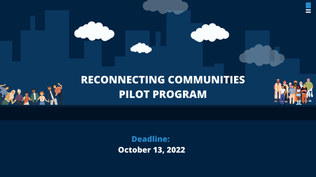 Reconnecting Communities Graphic Reconnecting communities funding alert